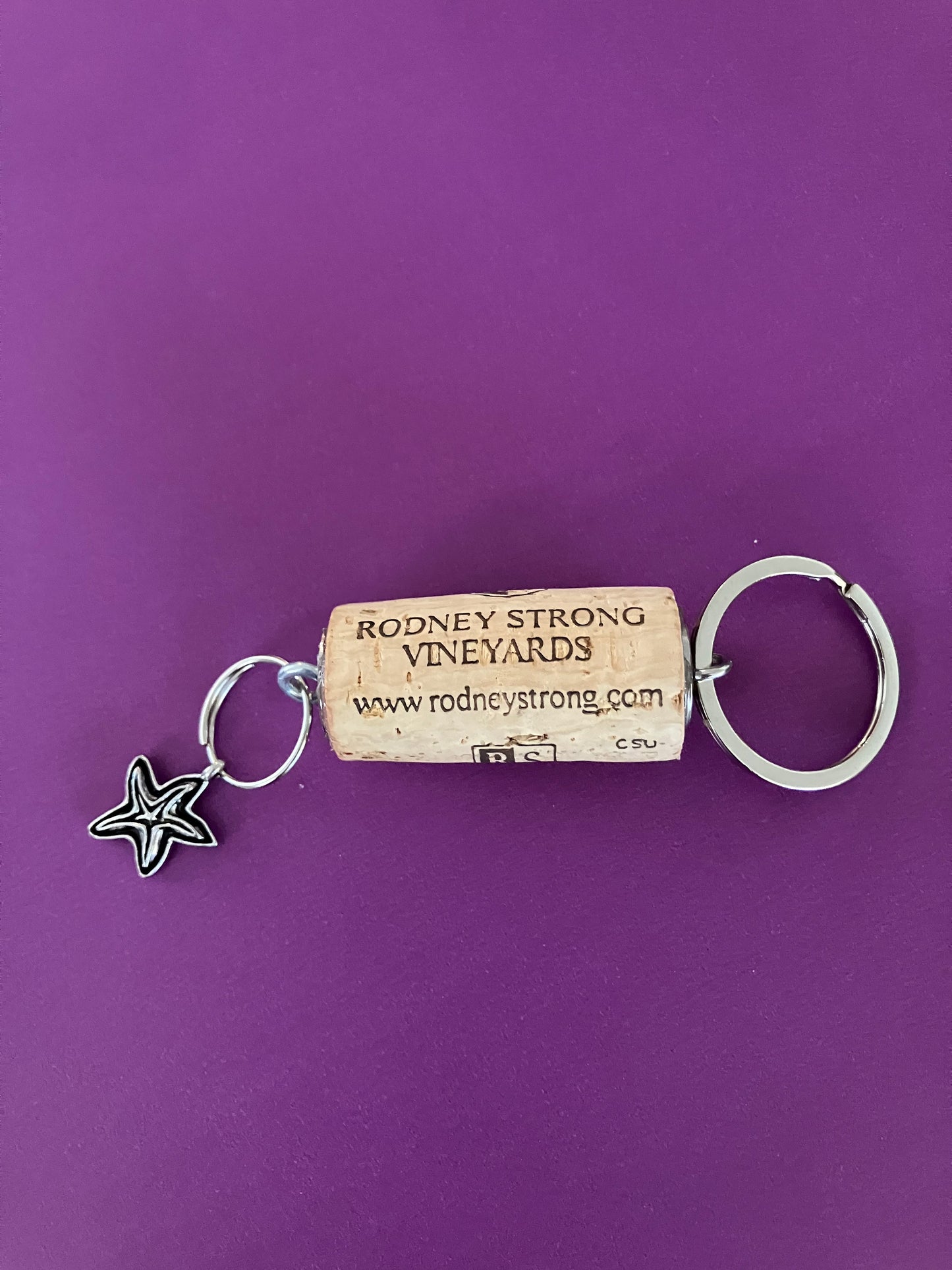 Wine Cork Key Chain w/Starfish