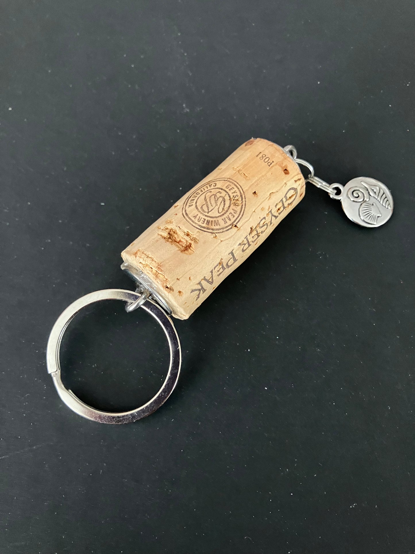 Cork Key Chain w/Silver Charm