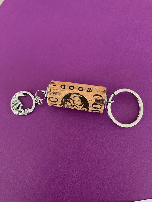 Wine Cork Key Chain w/Mermaid Charm