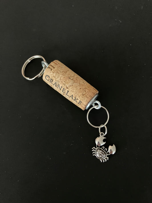 Cork Key Chain w/Crab Charm