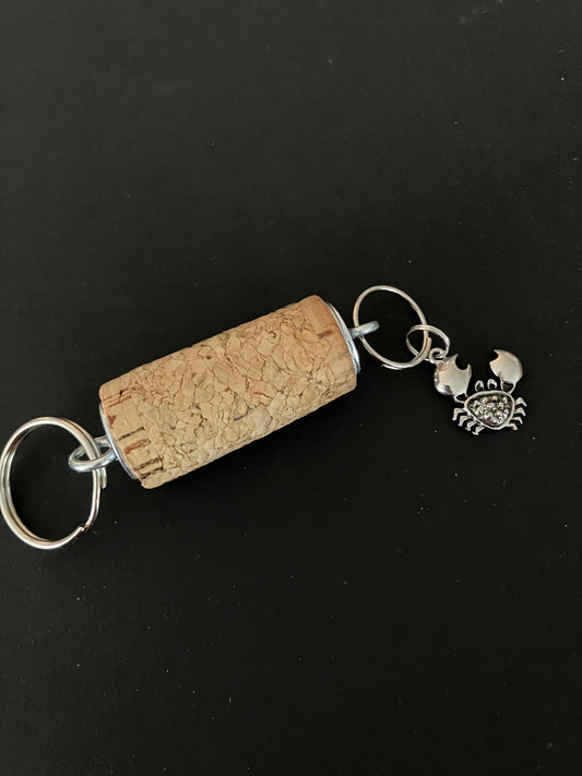 Cork Key Chain w/Crab Charm