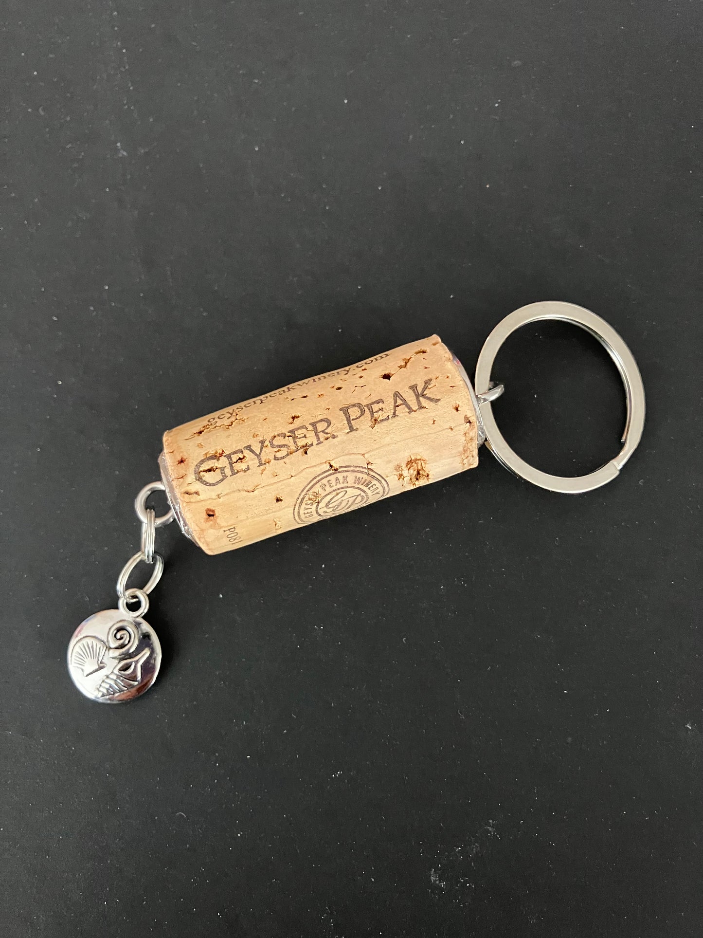 Cork Key Chain w/Silver Charm
