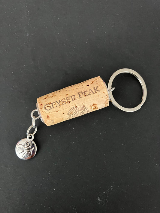 Cork Key Chain w/Silver Charm